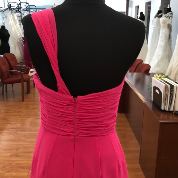 Azla (hot pink) one shoulder full length dress - Picture 5 of 7